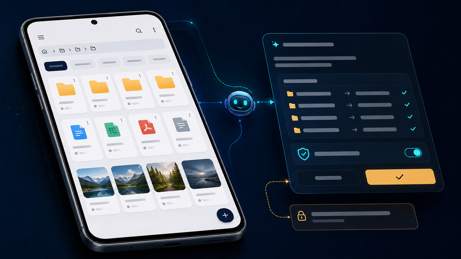 FoneClaw Android 文件管理插件正在展示批量重命名预览、路径范围和操作确认