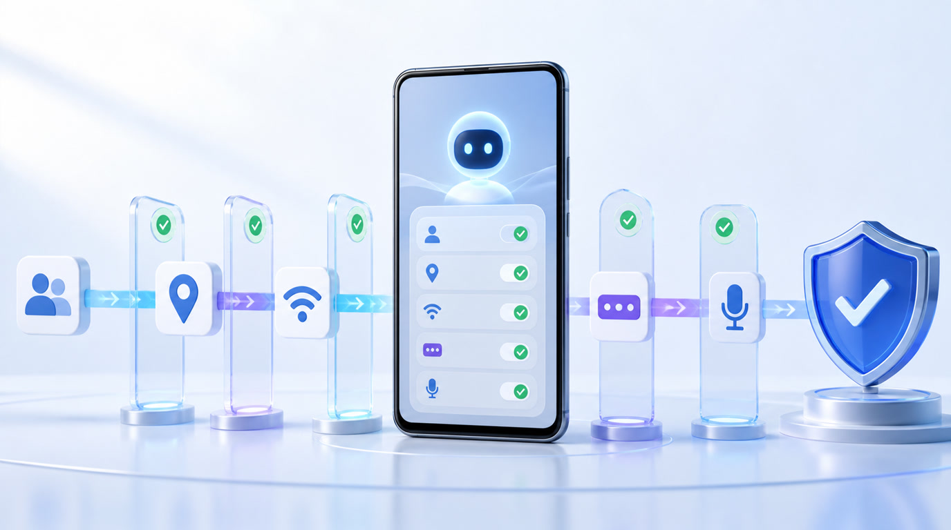 Android 17 AI 助手检查联系人、位置、验证码、麦克风和局域网权限