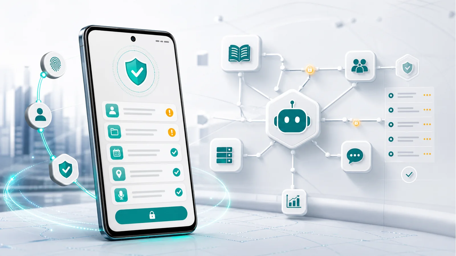 百度搭子企业 Agent 信号与 Android 手机 Agent 托付半径示意