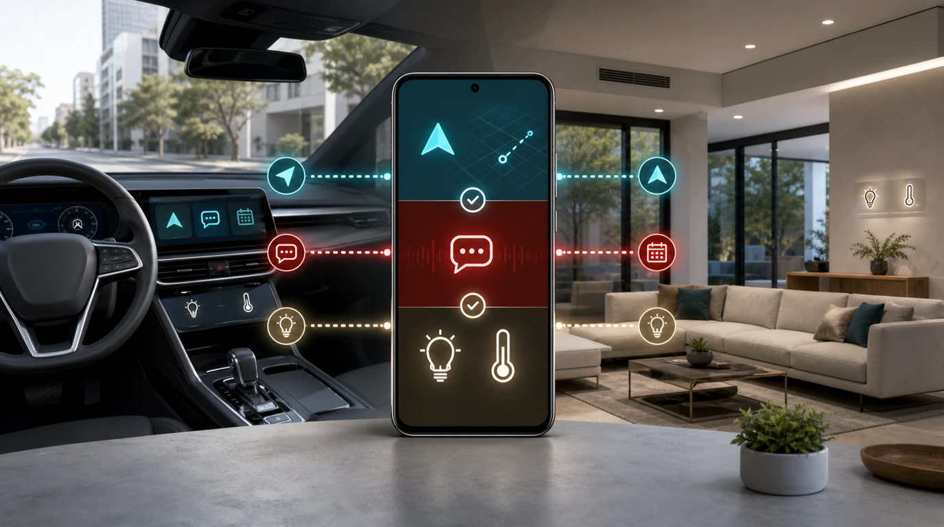 车载 AI、Android 手机 Agent 与智能家居在导航、车辆功能、手机操作和家庭设备联动中的职责对照