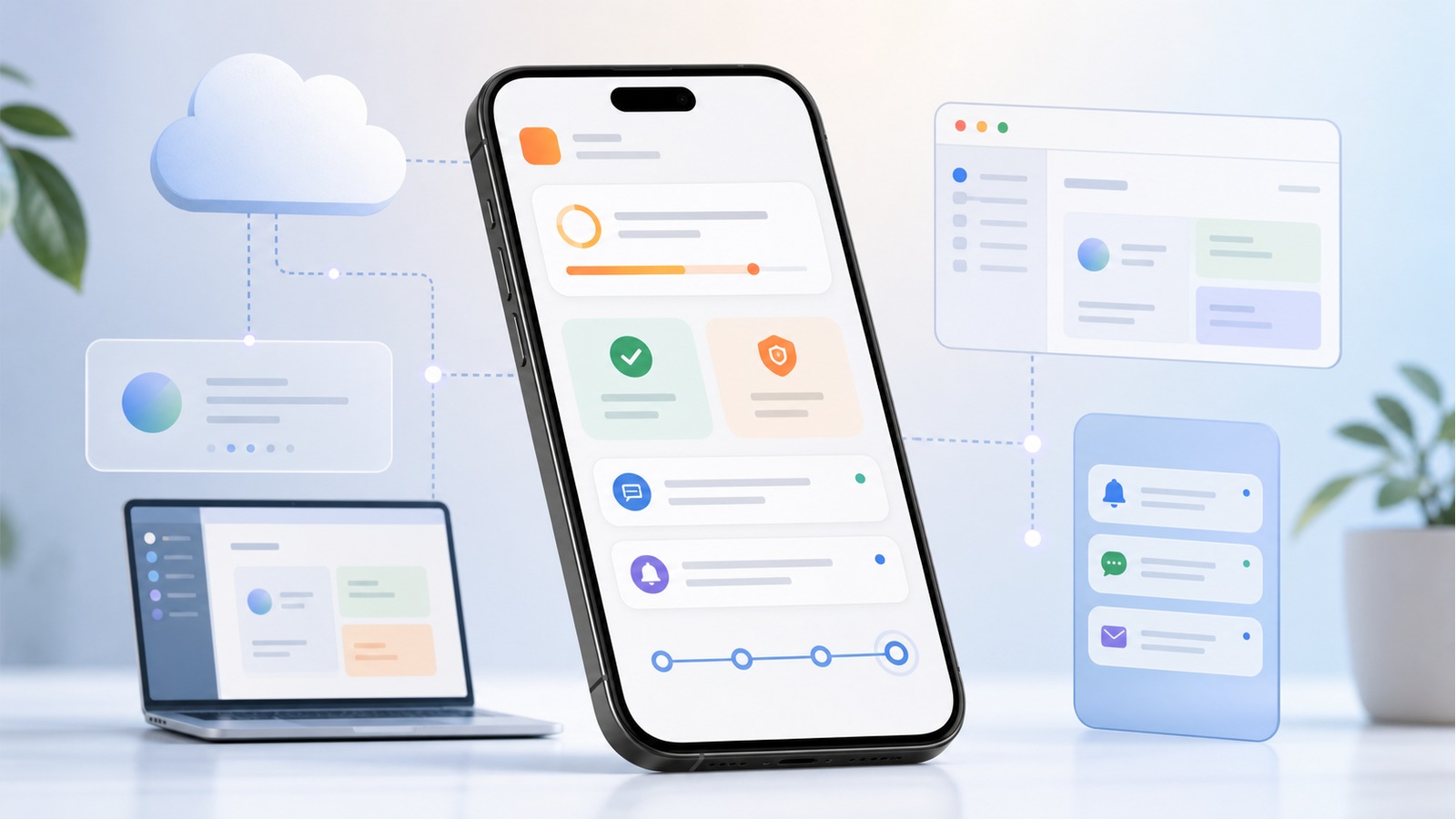 Android 手机上查看 Claude Cowork 任务、审批请求和手机 Agent 动作状态的示意图
