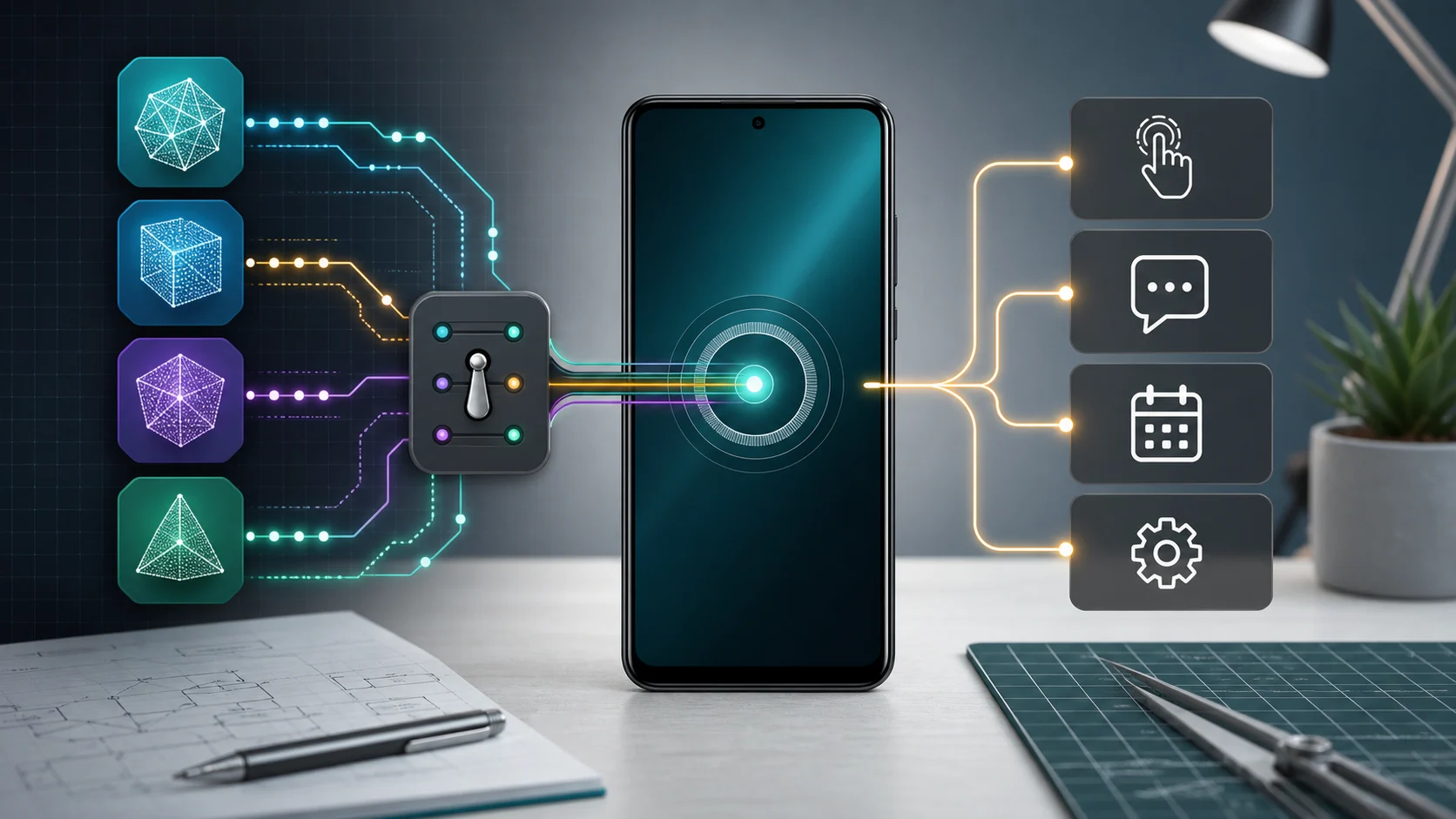 手机智能体在多个 AI 模型之间按任务路由并交给 Android 执行层完成操作