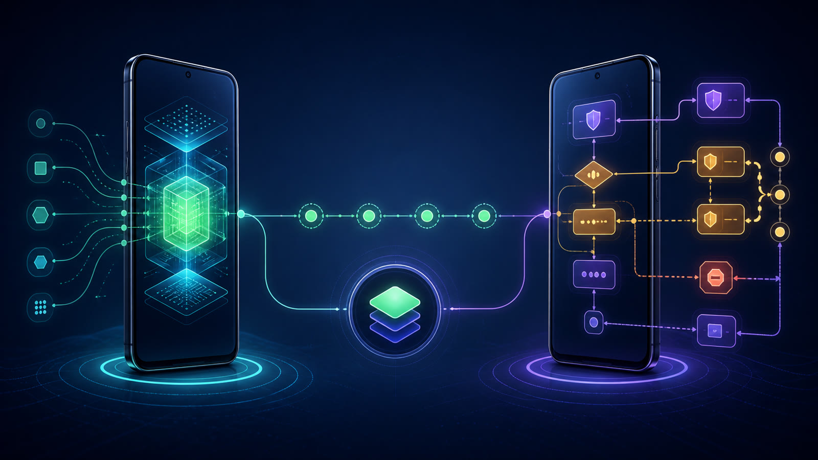 PokeClaw 本地模型推理与 FoneClaw Android 受治理执行路径的对比示意图
