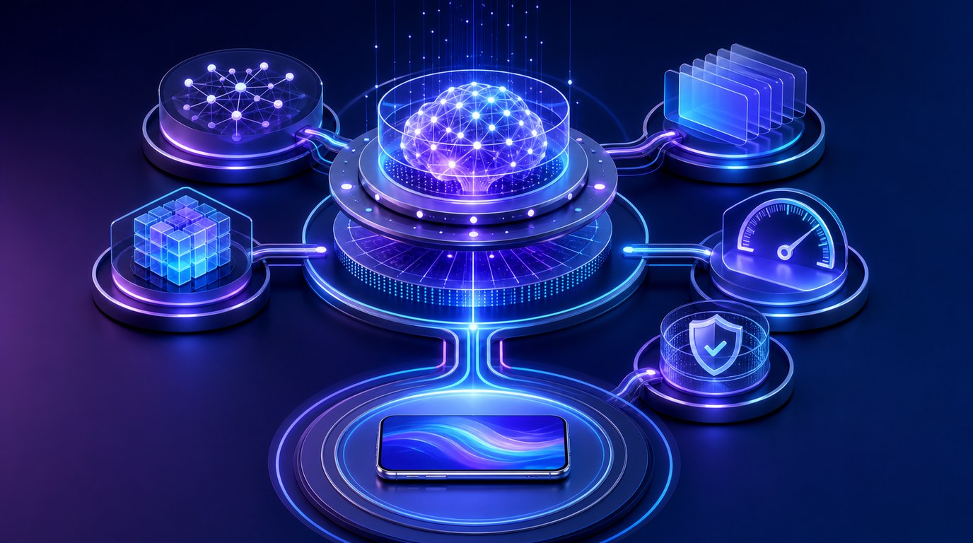 2026 AI Agent 模型能力、FoneClaw 执行层、Android 工具调用和专用手机硬件的关系示意图