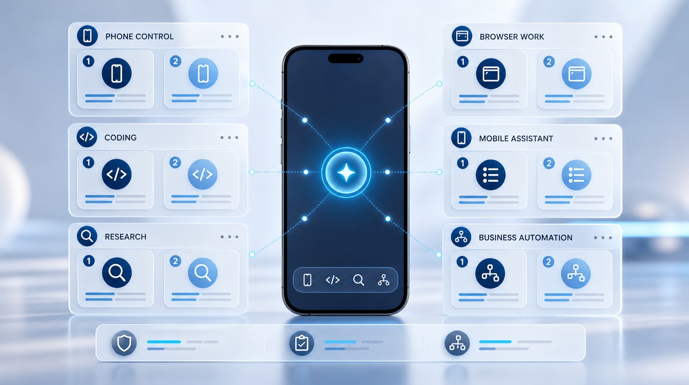 2026 年十大 AI Agent 产品按编程、应用构建、研究、办公、企业流程和 Android 手机动作对比